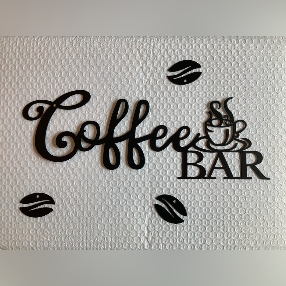 Metal Coffee Bar Sign Wall Decor
